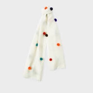 Paul Smith Wool Scarf With Multi-Coloured Pom-Poms